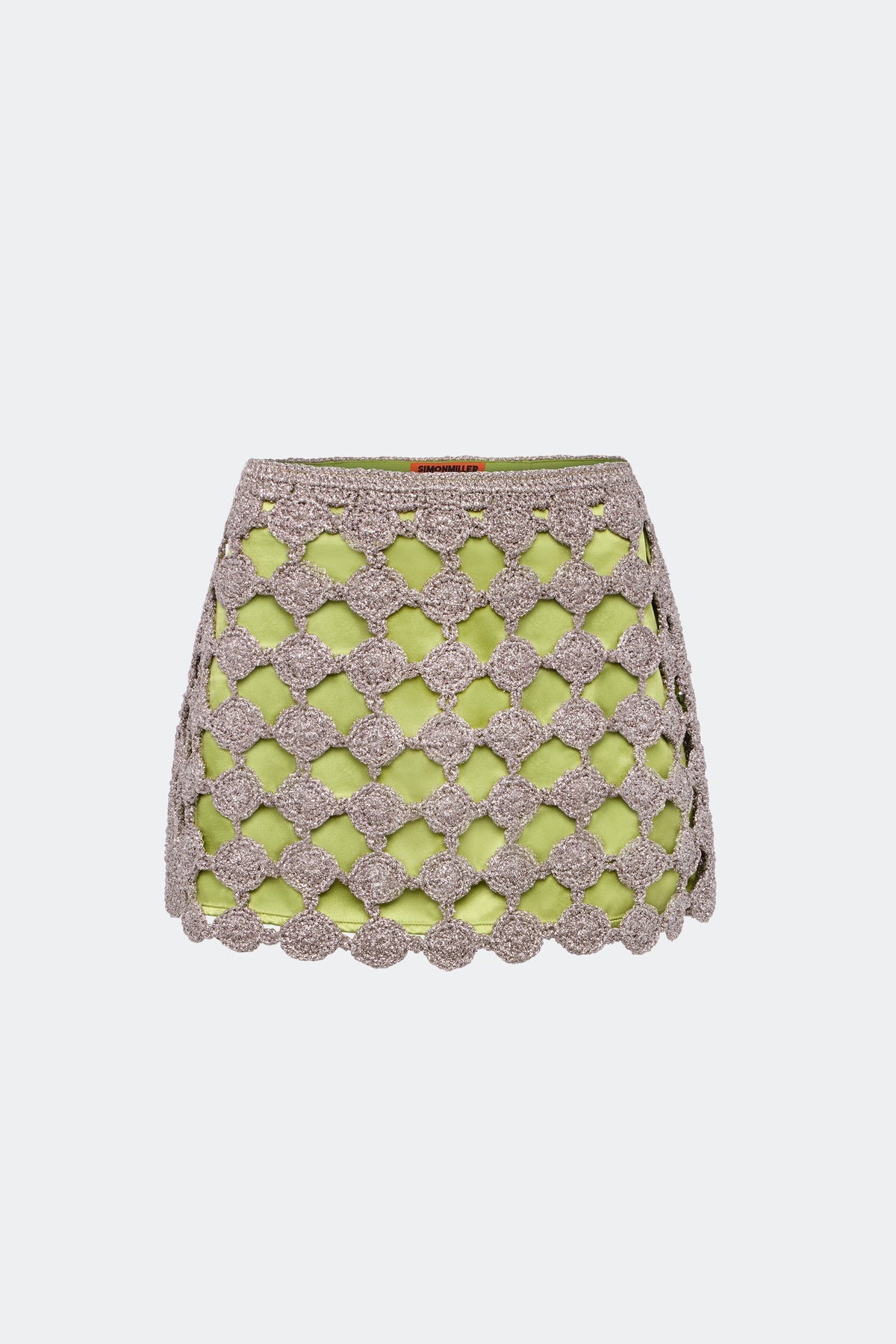 Zera Crochet Mini Skirt | Simon Miller Moss/Satellite Silver
