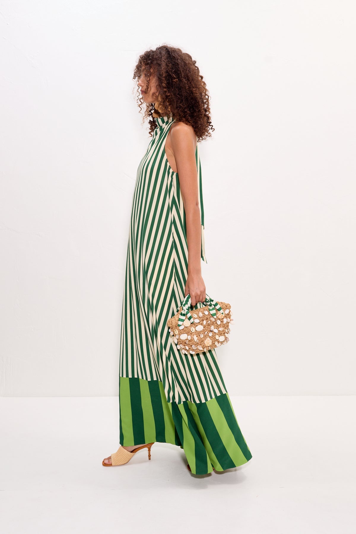 Mona Crepe Dress | Simon Miller Green Stripe Combo