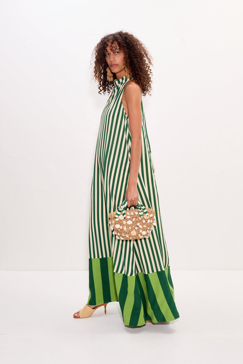 Mona Crepe Dress | Simon Miller Green Stripe Combo