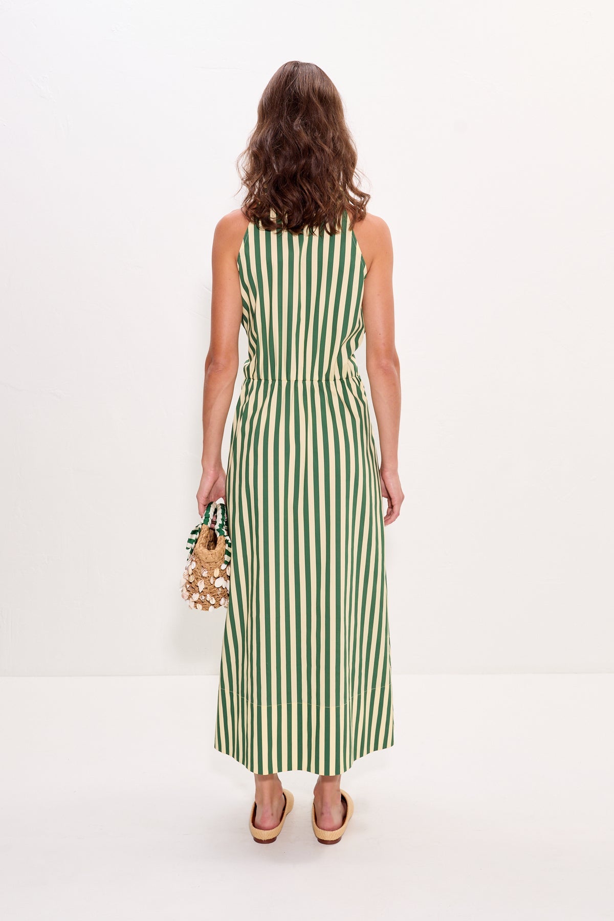 Inna Sleeveless Poplin Dress | Simon Miller Gummy Green/Ecru