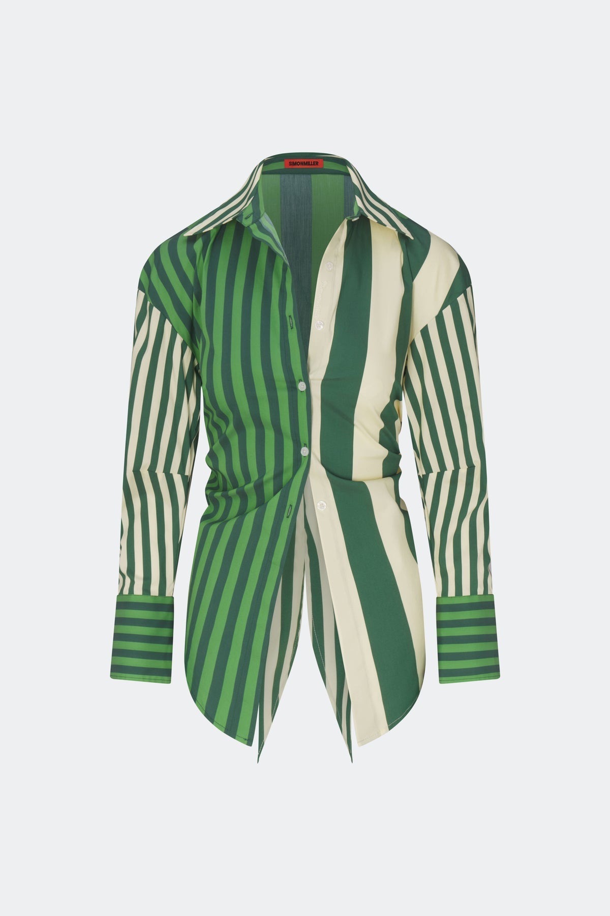 Loch Poplin Button Up | Simon Miller Green Stripe Combo