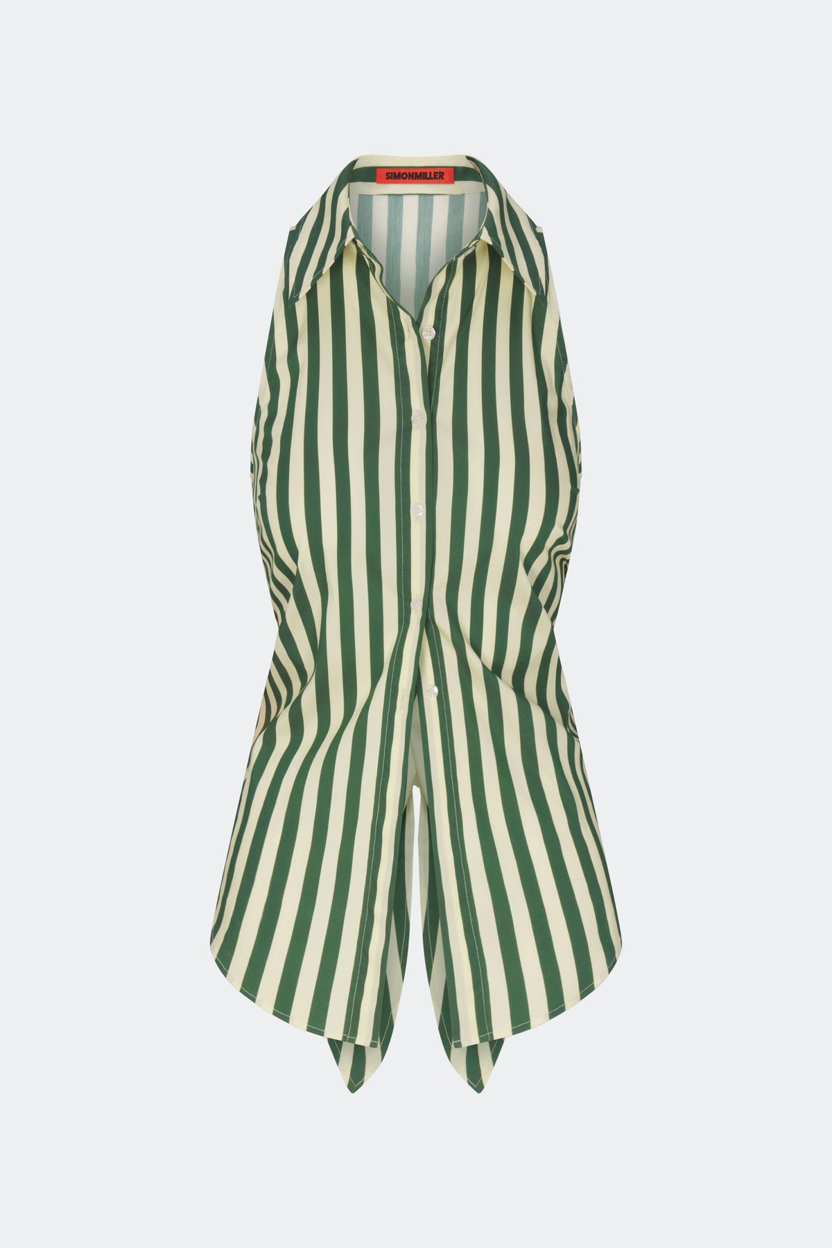 Loch Sleeveless Poplin Button Up | Simon Miller Gummy Green/Ecru
