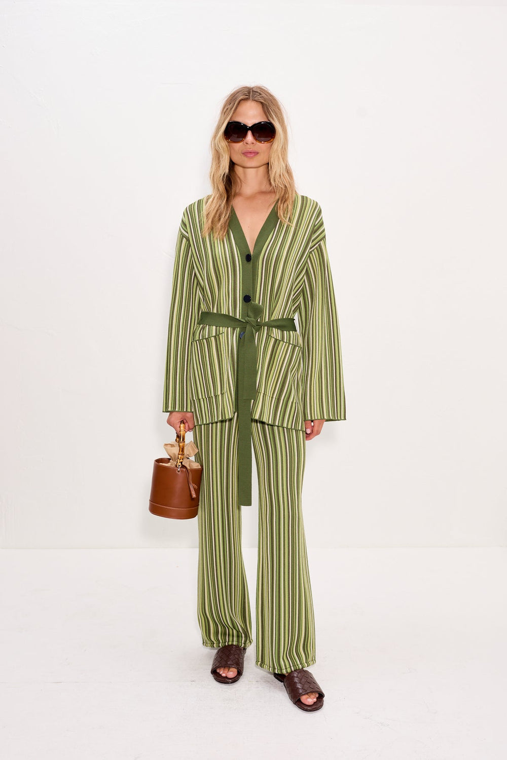 Max Belted Knit Cardigan | Simon Miller Landscape Multi Stripe