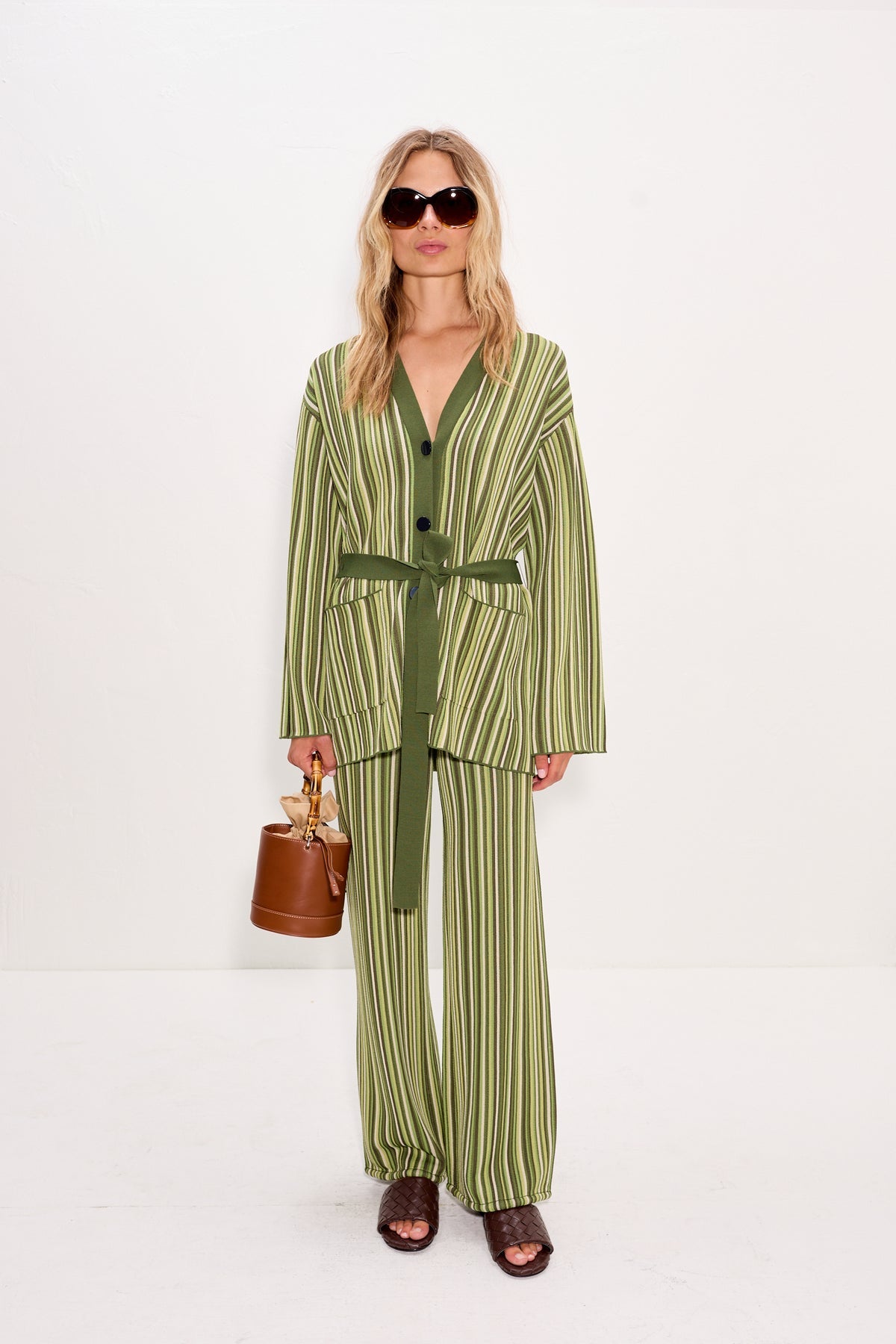 Max Belted Knit Cardigan | Simon Miller Landscape Multi Stripe