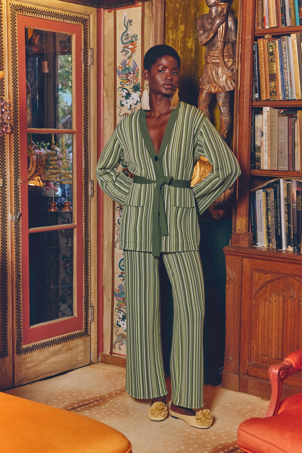 Max Belted Knit Cardigan | Simon Miller Landscape Multi Stripe