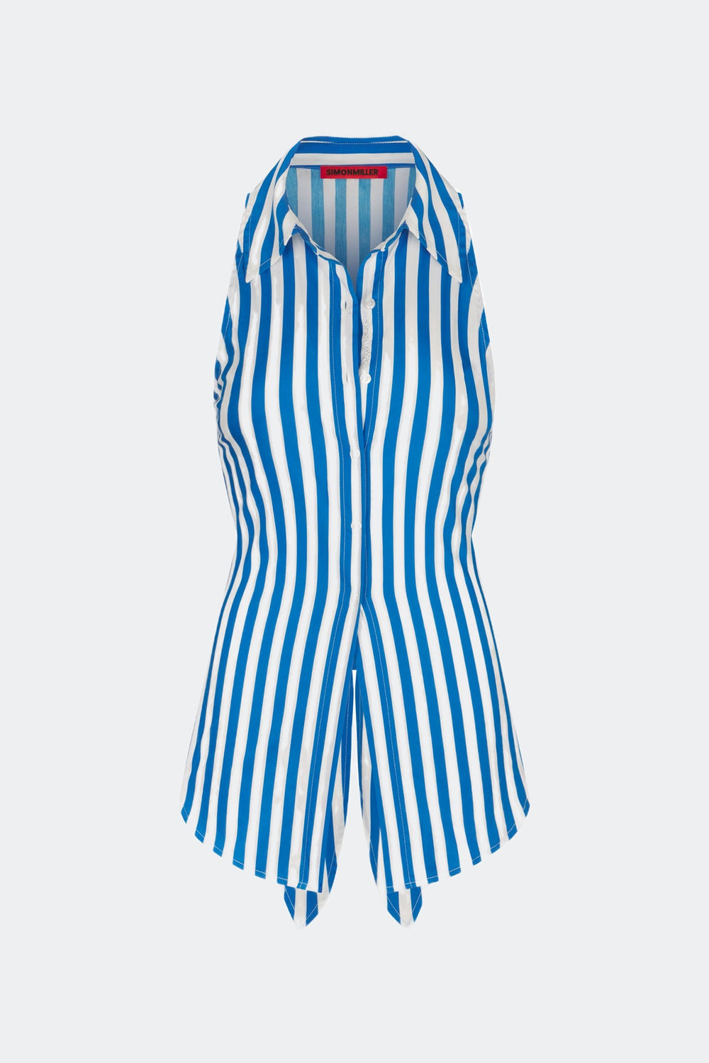 Loch Sleeveless Poplin Button Up | Simon Miller BLUE STRIPE