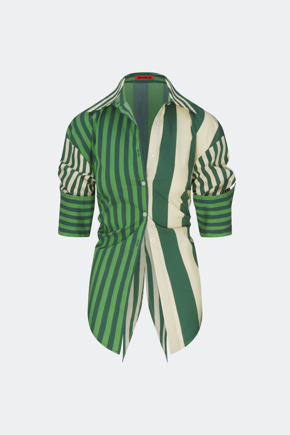 Loch Poplin Button Up | Simon Miller Green Stripe Combo