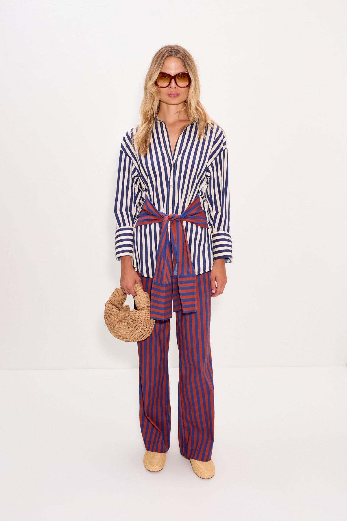 Inna Poplin Top | Simon Miller Navy Stripe Multi