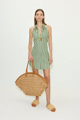 Loch Sleeveless Mini Dress | Simon Miller GUMMY GREEN/ECRU